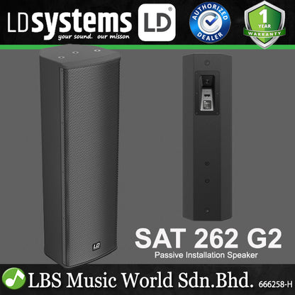 LD Systems SAT 262 G2 180 Watt 2 X 6.5 Inch Passive Installation 2 Way Speaker Wall Loudspeaker (LDSAT262G2)