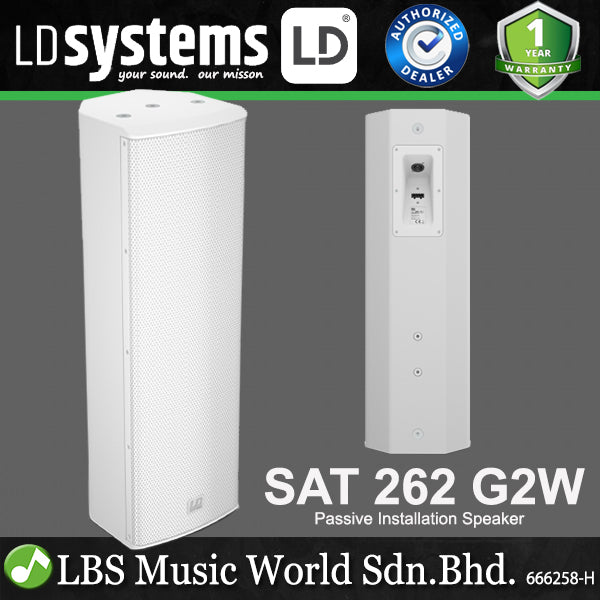 LD Systems SAT 262 G2 180 Watt 2 X 6.5 Inch Passive Installation 2 Way Speaker Wall Loudspeaker (LDSAT262G2)