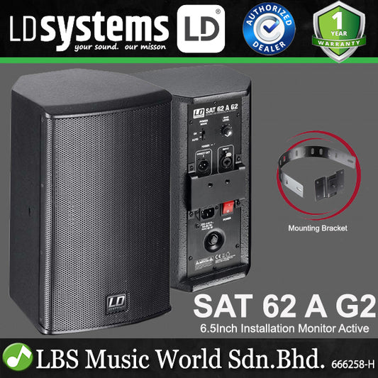 LD Systems SAT 62 A G2 50 Watt 6.5 Inch Installation Monito Active Wall Mounted Loudspeaker (SAT62 A G2)