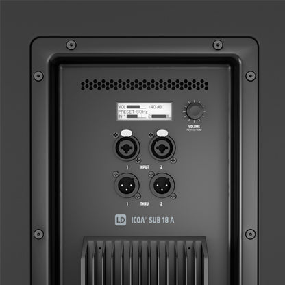 LD Systems ICOA SUB 18 A 600 Watt Powered 18 Inch  Bass Reflex PA Subwoofer (LDICOASUB18A)