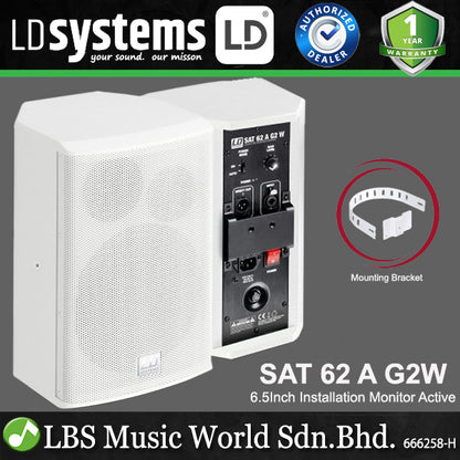 LD Systems SAT 62 A G2 50 Watt 6.5 Inch Installation Monito Active Wall Mounted Loudspeaker (SAT62 A G2)