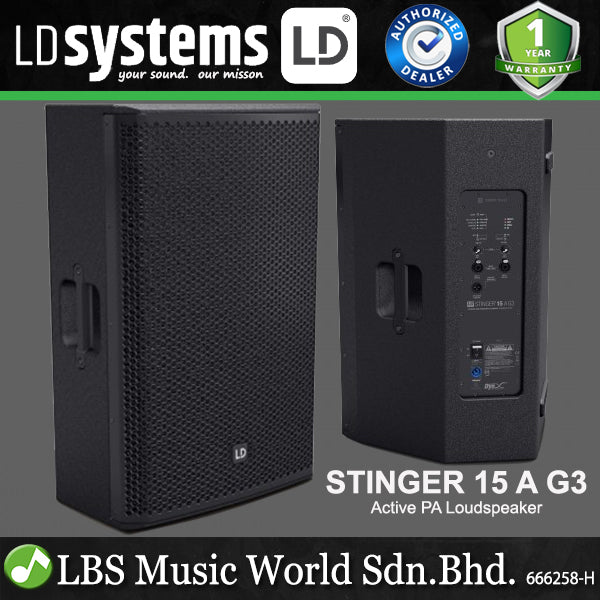 LD Systems STINGER 15 A G3 Active 15 Inch 2-way Bass Reflex PA Loudspeaker (LDEB152AG3)