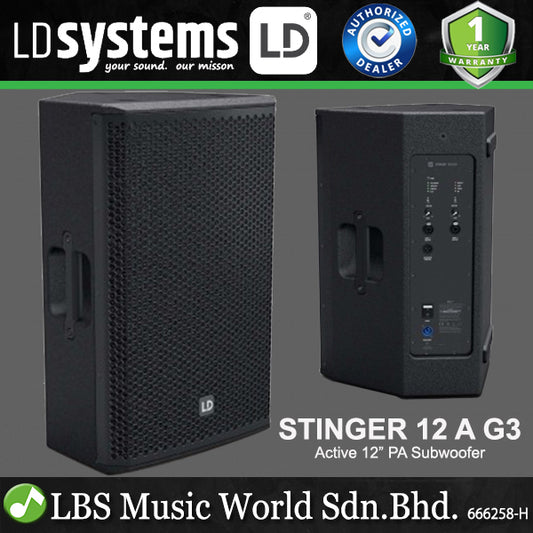 LD Systems STINGER 12 A G3 Active 12 Inch 2-way Bass Reflex PA Loudspeaker (LDEB122AG3)