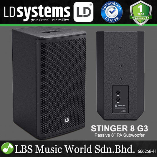 LD System STINGER 8 G3 2-Way Passive 8 Inch Bass Reflex PA Loudspeaker (LDEB82G3)