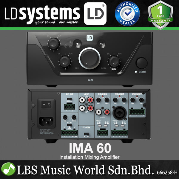 LD Systems IMA 60 65 Watt Installation Mixing Amplifier (IMA60INT IMA-60INT IMA60)