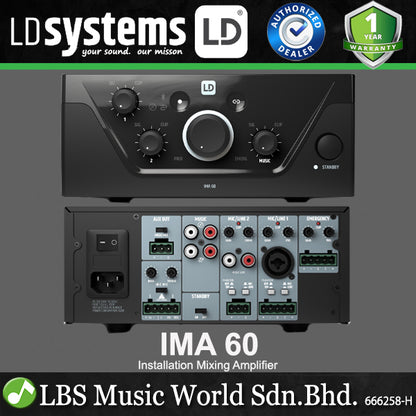 LD Systems IMA 60 65 Watt Installation Mixing Amplifier (IMA60INT IMA-60INT IMA60)
