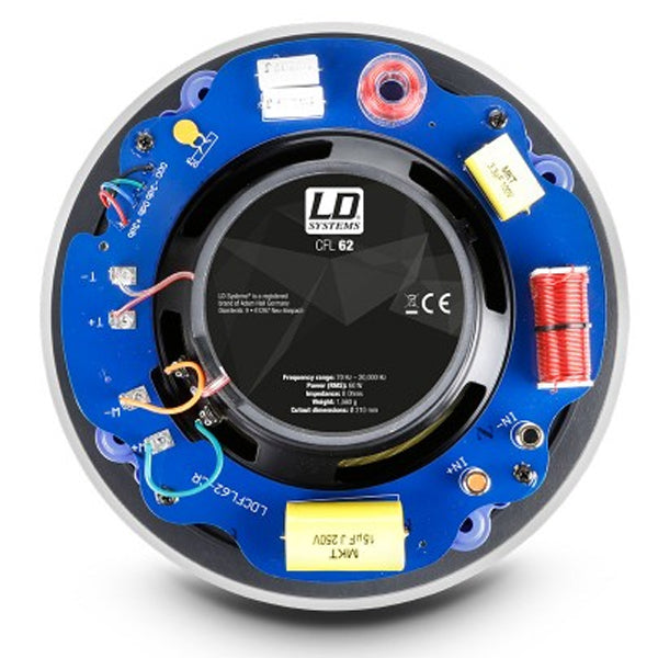 LD Systems CFL 62 60 Watt 6.5 Inch Woofer Frameless 2 Way In Wall Speaker or Speaker 100 Volt (CFL62 100V)