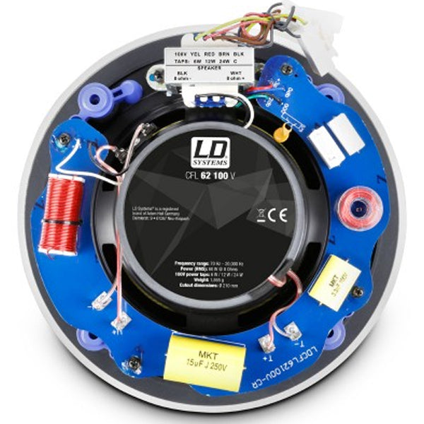 LD Systems CFL 62 60 Watt 6.5 Inch Woofer Frameless 2 Way In Wall Speaker or Speaker 100 Volt (CFL62 100V)
