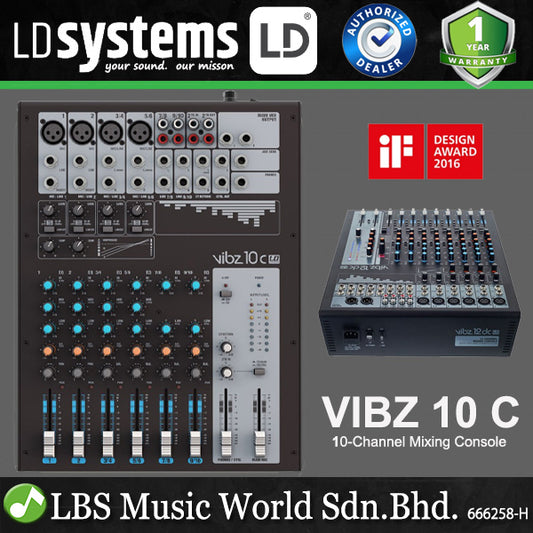 LD Systems VIBZ 10 C 10 Channel Mixing Console with Compressor (VIBZ10 C VIBZ10C)