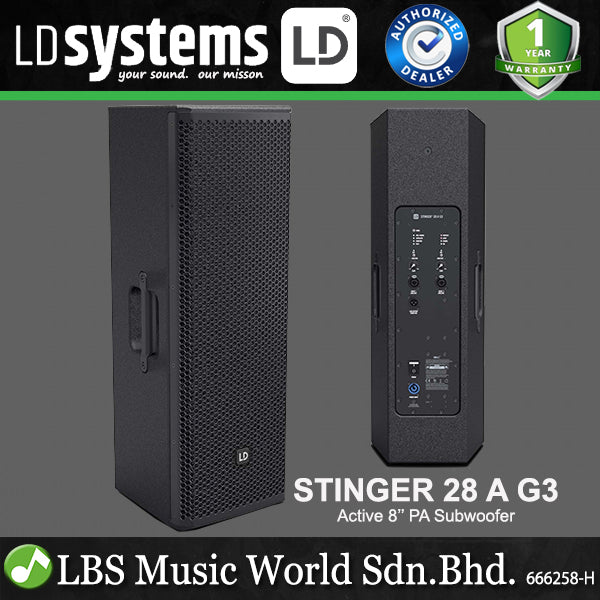 LD Systems Stinger 28 G3 Active 500W 8 Inch 2 Way Passive Bass Reflex PA Speaker (LDEB282AG3)