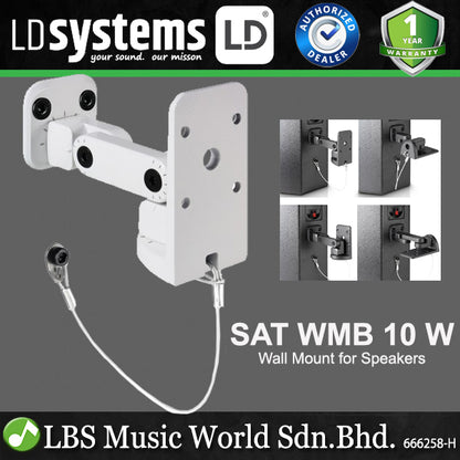 LD Systems SAT WMB 10 Wall Mount and Ceiling Bracket For Loudspeaker up to 10kg (SAT WMB W SAT WMB B)