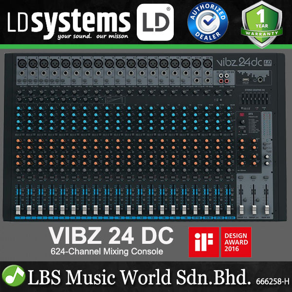 LD Systems VIBZ 24 DC 24 Channel Mixing Console with DFX and Compressor (VIBZ24 DC VIBZ24DC)