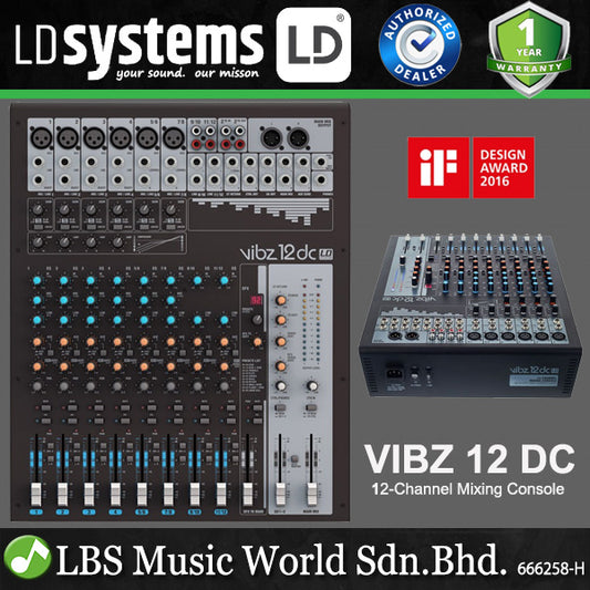 LD Systems VIBZ 12 DC 12 Channel Mixing Console with DFX and Compressor (VIBZ12 DC VIBZ12DC)