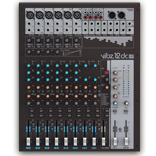 LD Systems VIBZ 12 DC 12 Channel Mixing Console with DFX and Compressor (VIBZ12 DC VIBZ12DC)