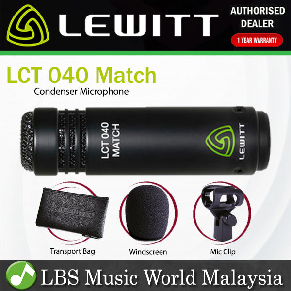 Lewitt LCT 040 Match Condenser Cardiod Small Diaphragm Acoustic Drum Guitar Mic Microphone (LCT040)