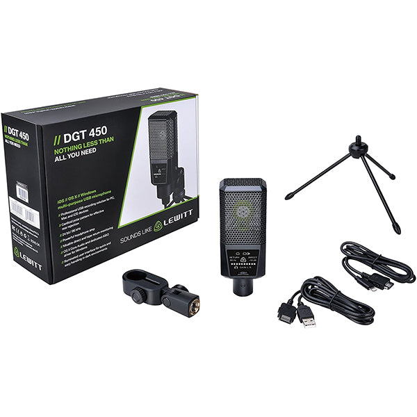 Lewitt DGT 450 Professional USB Studio Sound Mic Microphone IOS OS X Windows (DGT450)