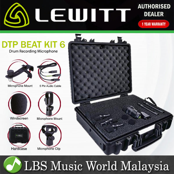 Lewitt DTP Beat Kit 6 Dynamic Condenser Drum Live Studio Recording Mic Microphone