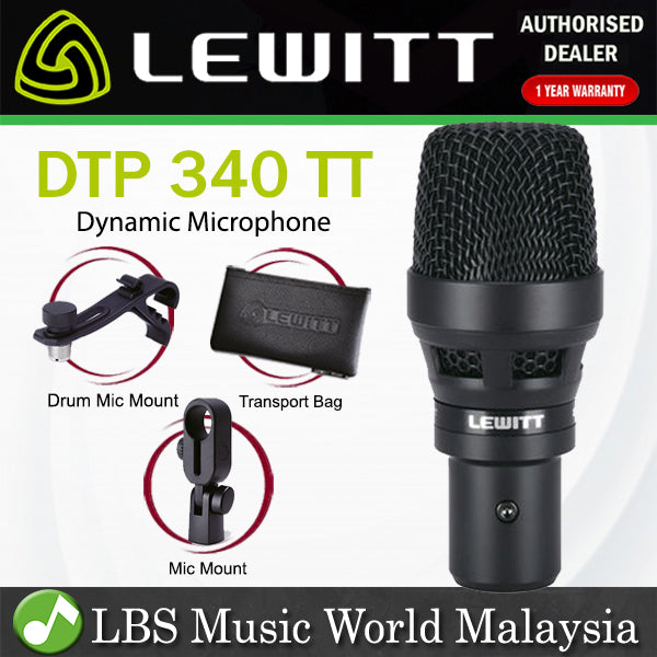 Lewitt DTP 340 TT Dynamic Supercardiod Toms Snare Amp Studio Live Mic Microphone (DTP340)