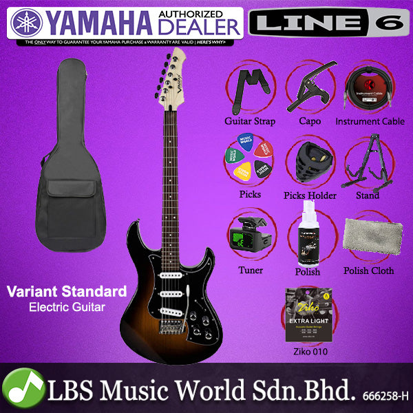 Line 6 Variax Standard Electric Guitar with SSS Pickup, Rosewood Fingerboard and Tremolo - Sunburst