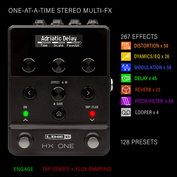 Line 6 HX One Guitar Stereo Multi Effects Pedal Floor Processor Pedal