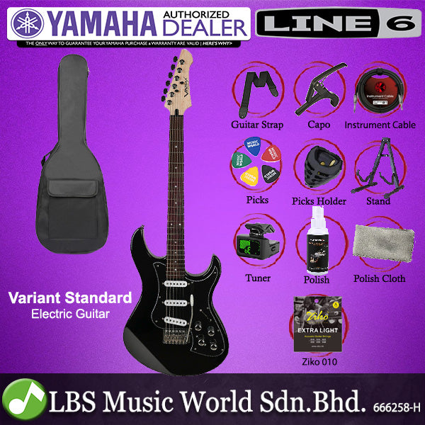 Line 6 Variax Standard Electric Guitar with SSS Pickup , Rosewood Fingerboard and Tremolo - Black