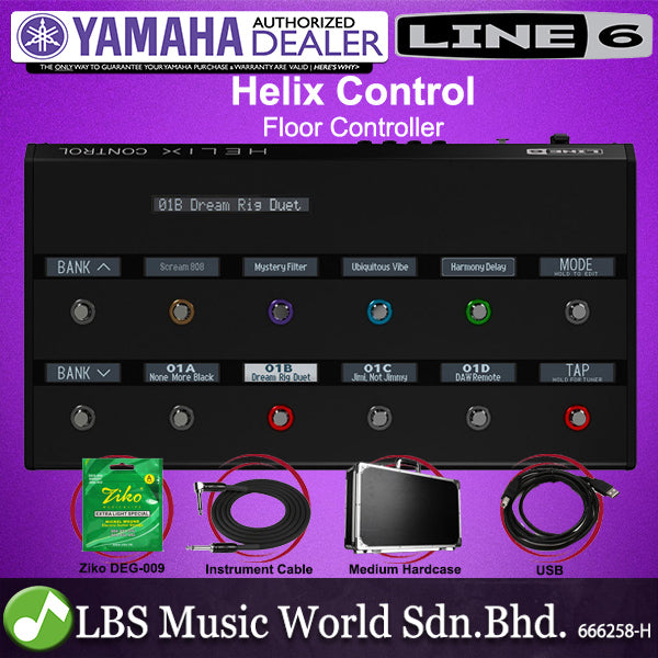 Line 6 Helix Control Floor Controller for Helix Rack Multi Effect Processor Pedal with 12 Touch Sensitive Foot Switches