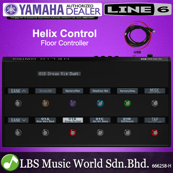Line 6 Helix Control Floor Controller for Helix Rack Multi Effect Processor Pedal with 12 Touch Sensitive Foot Switches