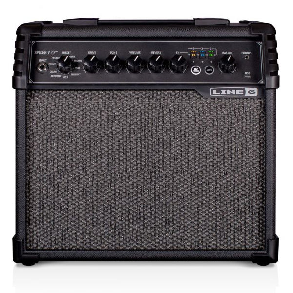 Line 6 Spider V 20 MkII 20 Watt 1X8 Inch Modeling Combo Electric Guitar Amplifier with 200 Amp Preset (V20)