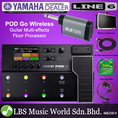 Line 6 POD GO Wireless Guitar Multi Effects Pedal Floor Processor and Amp Modeler with Relay G10TII