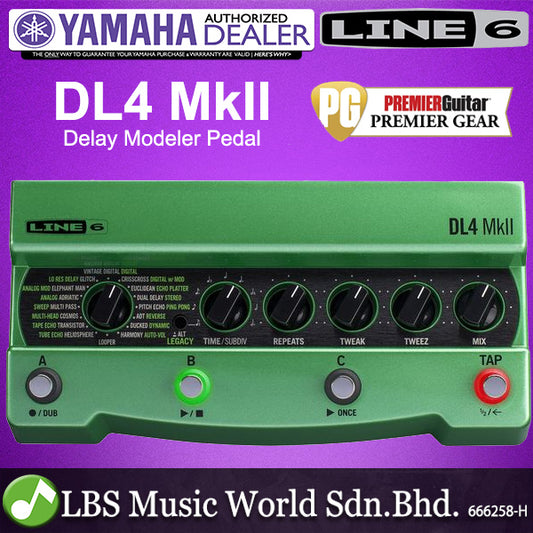 Line 6 DL4 MkII Delay Modeler Guitar Pedal with Microphone Input, 30 Delay Effect and MIDI