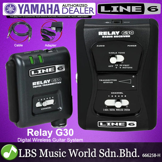 Line 6 Relay G30 Compact Digital Guitar Wireless System with TBP06 Transmitter and RXS06 Receiver