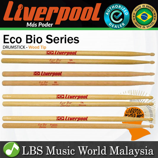 Liverpool Drumstick Eco Bio Series Abiurana Wood Tip Drum Stick - EB 5AM 5BM 7AM Fus