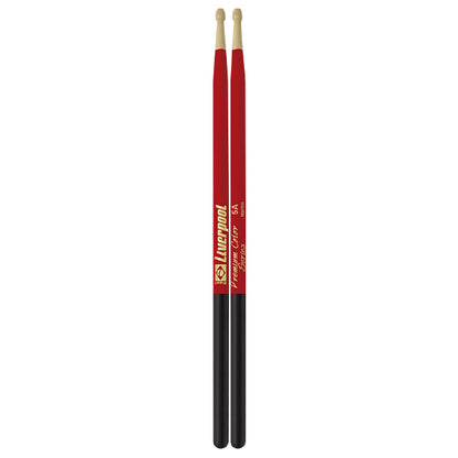 Liverpool Drumstick Premium Color Series Marfim Wood Tip Vermelha Drum Stick - PC 5AMV 7AMV