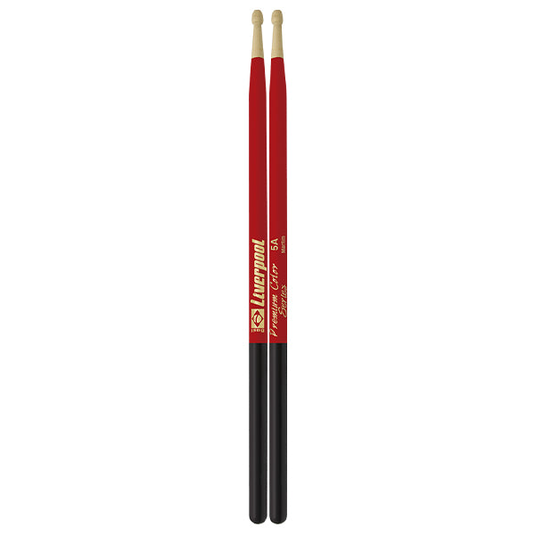 Liverpool Drumstick Premium Color Series Marfim Wood Tip Vermelha Drum Stick - PC 5AMV 7AMV