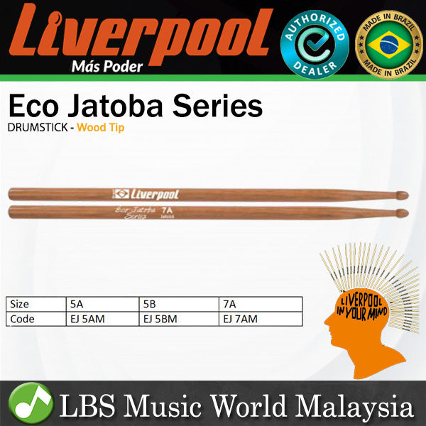 Liverpool Drumstick Eco Jatoba Wood Tip Series Drum Stick - EJ 5AM 5BM 7AM