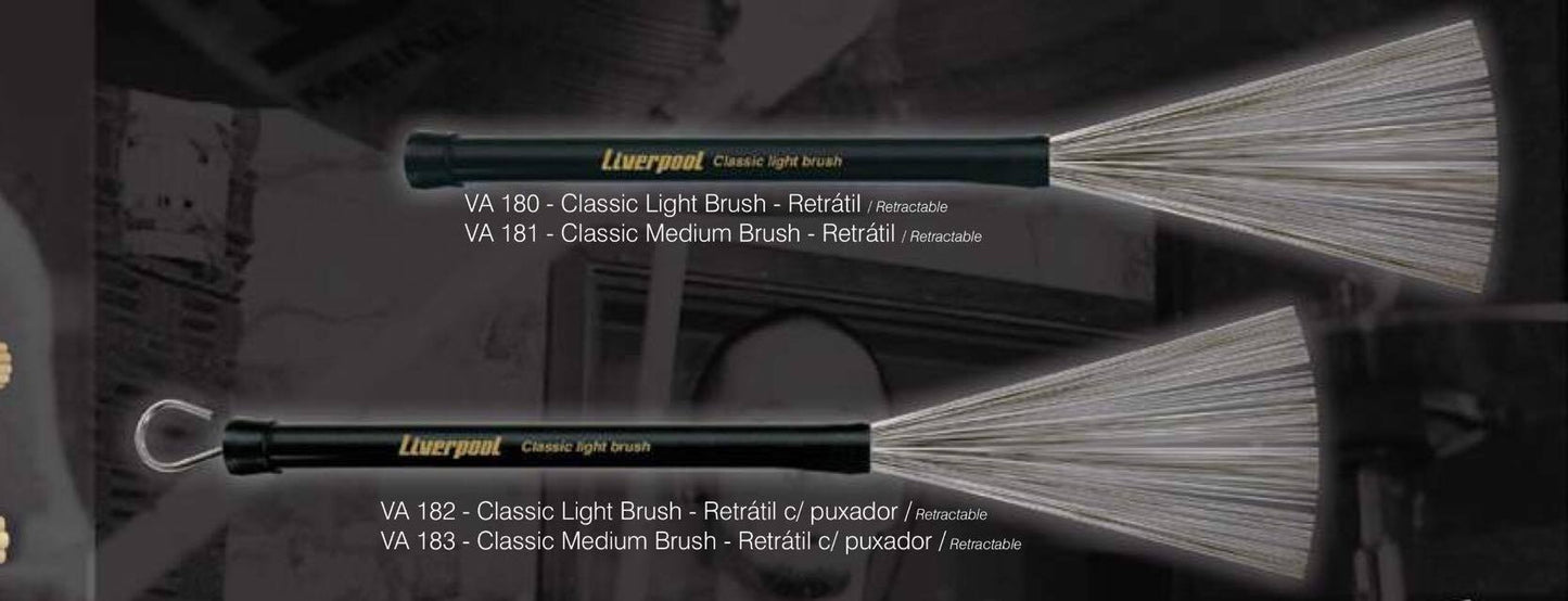 Liverpool Drumstick VA 181 Classic Medium Brush Steel Bristles Vassourinhas (VA181)