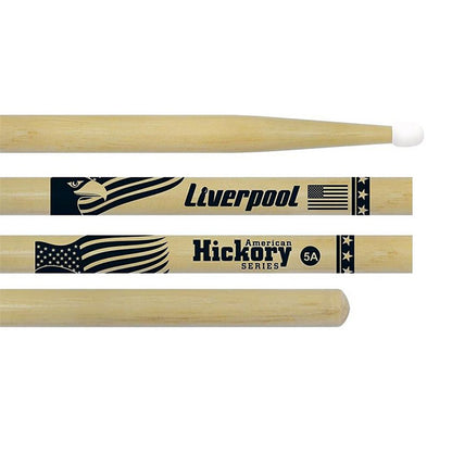 Liverpool Drumstick American Hickory Series Nylon Tip Drum Stick - HY 2BN 5BN 5AN 7AN