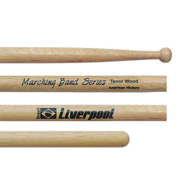Liverpool Drumstick Marching Band Wood Tip American Hickory Drum Stick - BF LMB CXAT STHY TENWOOD