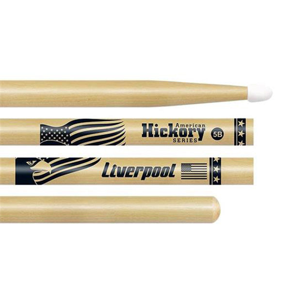 Liverpool Drumstick American Hickory Series Nylon Tip Drum Stick - HY 2BN 5BN 5AN 7AN