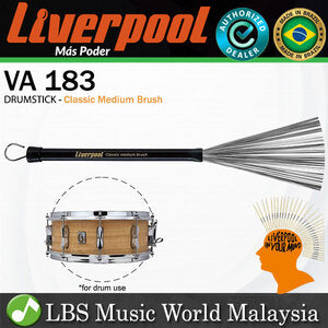 Liverpool Drumstick VA 183 Classic Medium Brush Steel Bristles Vassourinhas with Handle (VA183)