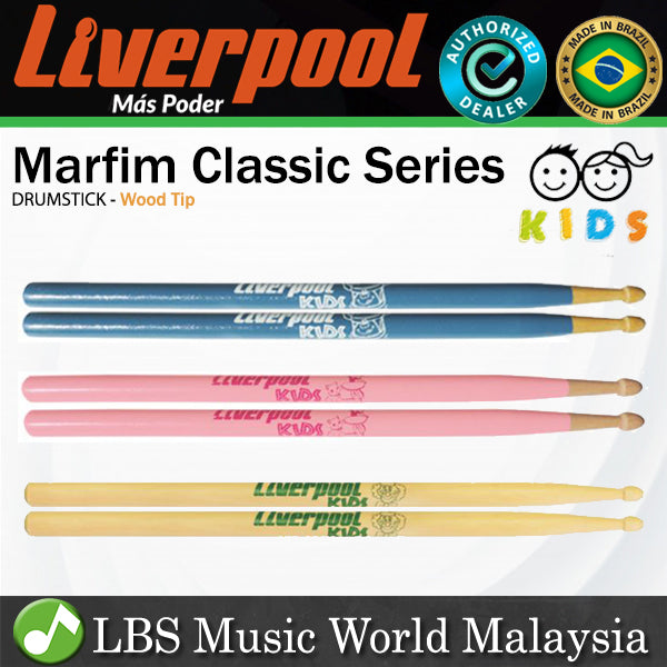 Liverpool Drumstick Marfim Classic Series Wood Tip Kids Drum Stick - LL KIDA KID KIDR