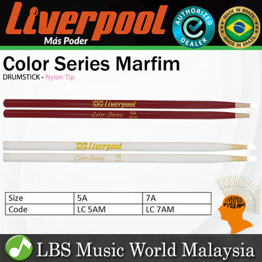 Liverpool Drumstick Color Series Marfim Wood Nylon Tip Drum Stick - LC 5AN 7AN