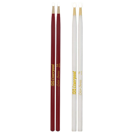 Liverpool Drumstick Color Series Marfim Wood Nylon Tip Drum Stick - LC 5AN 7AN