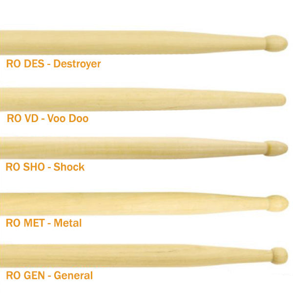 Liverpool Drumstick Rock Series Marfim Wood Tip Drum Stick - (RO DES RO VD RO SHO RO MET RO GEN)