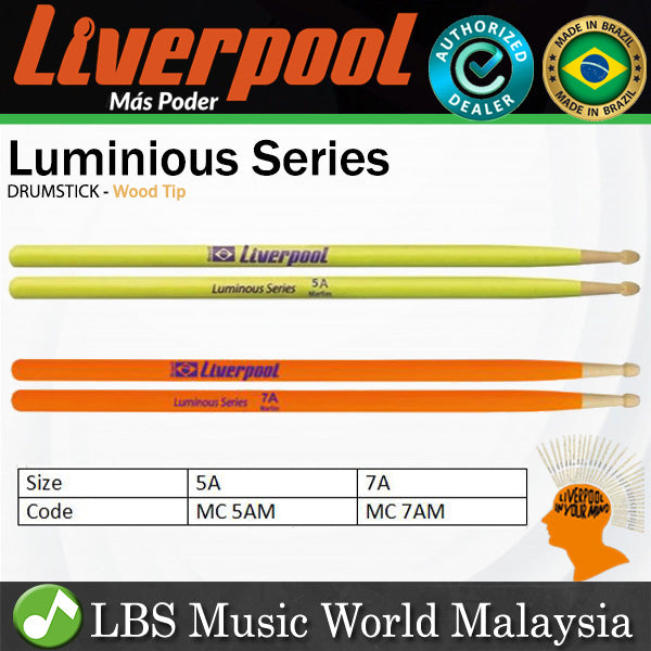 Liverpool Drumstick Luminous Series Marfim Wood Tip Drum Stick - MC 5AM 7AM