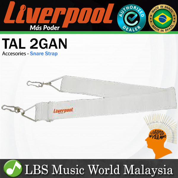 Liverpool TAL 2GAN Nylon Line Snare Strap with 2 Hooks White (TAL2GAN)