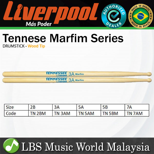 Liverpool Drumstick Tennesse Marfim Wood Tip Drum Stick - TN 2BM 3AM 5AM 5BM 7AM