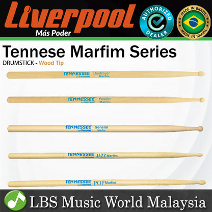 Liverpool Drumstick Tennesse Marfim Wood Tip Drum Stick - TN DES FUS GEN JAZ POP
