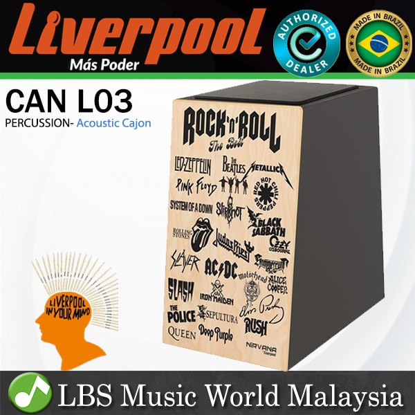 Liverpool Drumstick CAN L03 Nirvana Series Acoustic Percussion Cajon Rock and Roll Natural