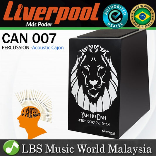 Liverpool Drumstick CAN 007 Nirvana Series Lion Print Acoustic Percussion Cajon Black